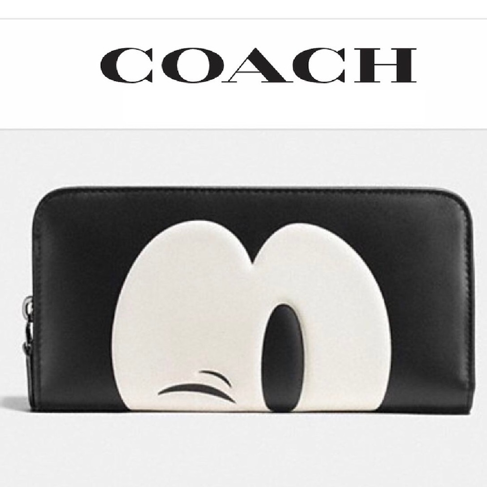 GIFT: Disney Mickey X Coach Long Zippy File Wallet
